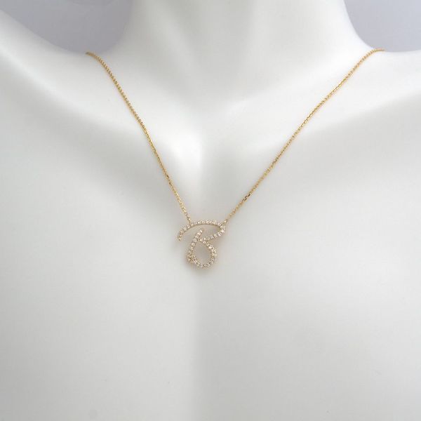 14 kt Yellow Gold Initial Necklace Image 2 Parris Jewelers Hattiesburg, MS