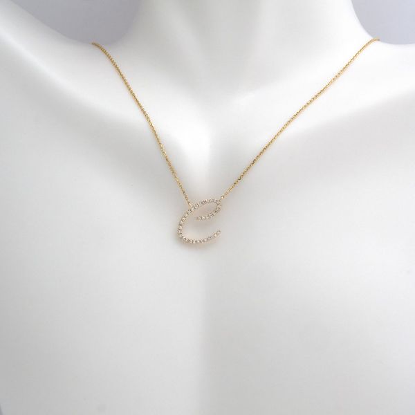 14 kt Yellow Gold Initial Necklace Image 2 Parris Jewelers Hattiesburg, MS