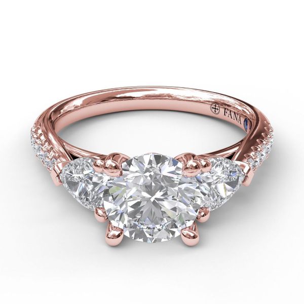 14 kt Rose Gold 3-Stone Engagement Ring 