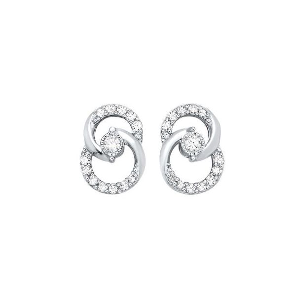14 kt White Gold Diamond Earrings