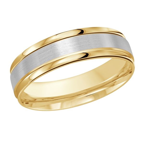 Two tone gold 6mm wide wedding band