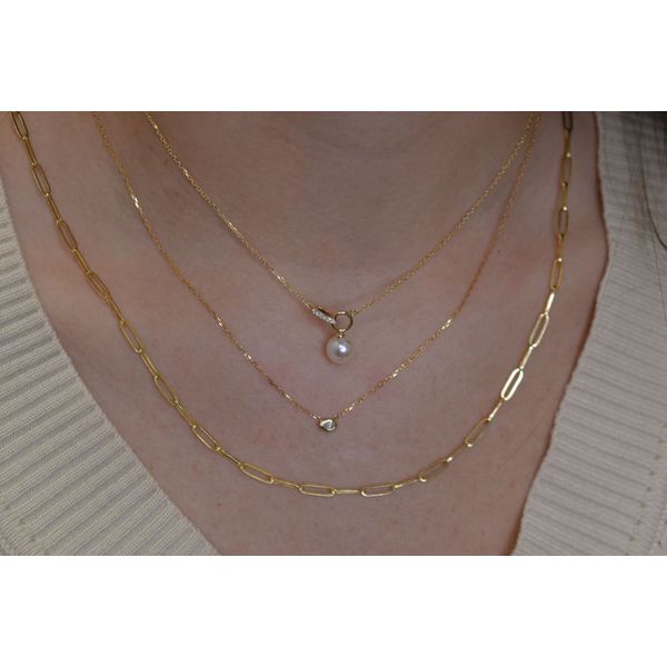  18 inch 7.5-8MM AKOYA CULTURED PEARL DIAMOND NECKLACE. For further product description, inquire on this website or text 60