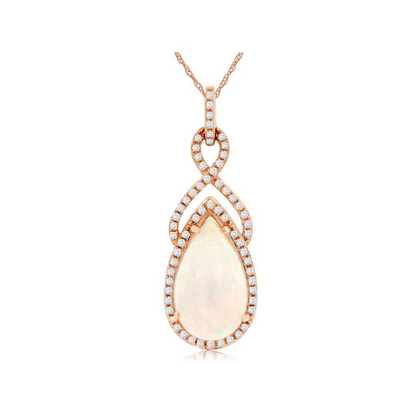 14 kt Rose Gold Opal and Diamond Necklace