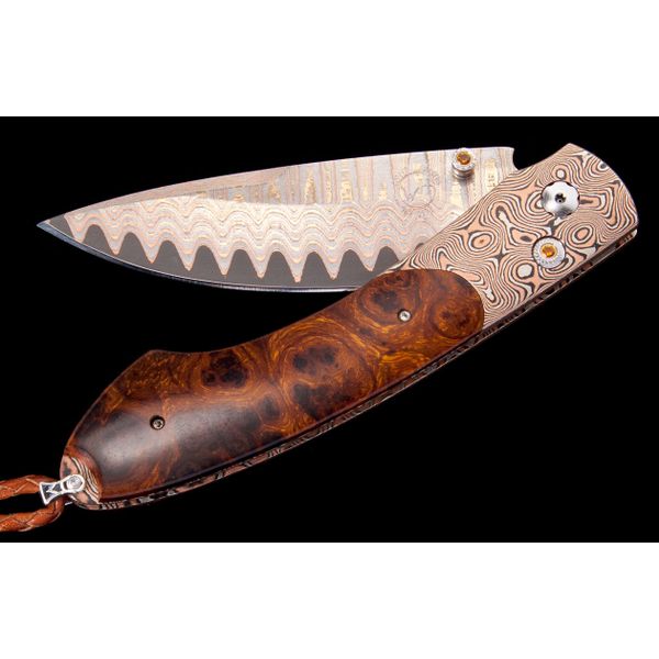 Willim Henry pocket knife with wood in handle 