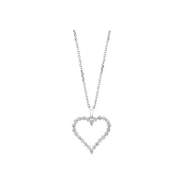 Hearts symbolize love and commitment, which makes this gorgeous 14k white gold open heart pendant necklace the perfect gift t