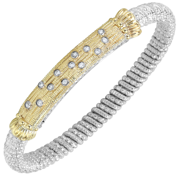 Sterling Silver 14 kt Yellow Gold Diamond Bracelet by Vahan