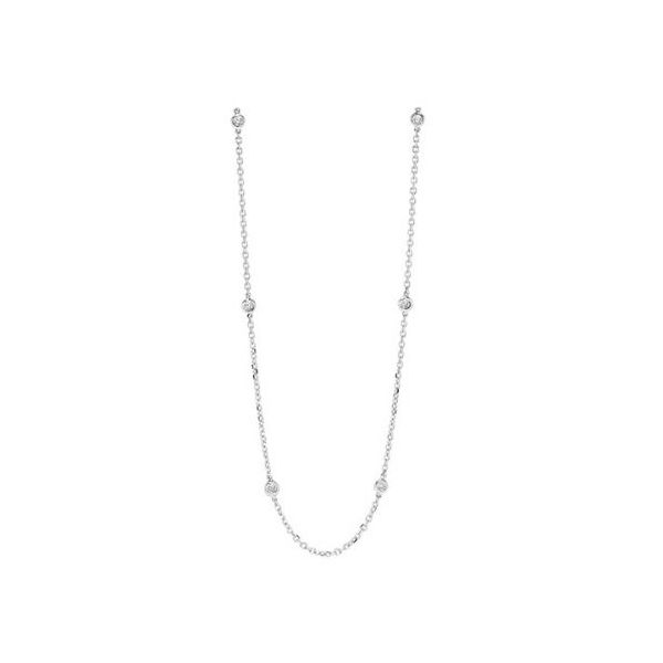 This lightweight, beautiful, brightly polished 14k white gold chain necklace is perfect for layering with other necklaces or 