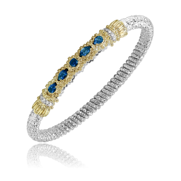 14 kt Yellow Gold and Sterling Silver London Blue Topaz Bracelet by Vahan