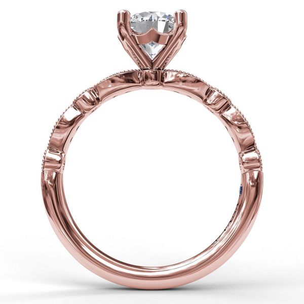 Rose  Gold Vintage Inspired Engagement Ring with Matching Band Available