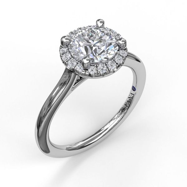 White  Gold Classic Round Halo Engagement Ring
