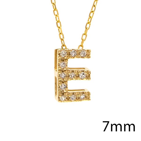 14 kt Yellow Gold E Initial Necklace