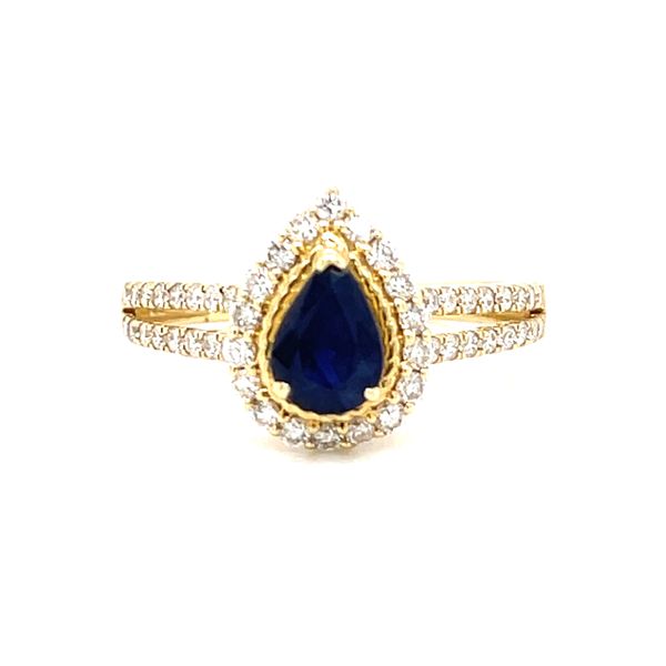 14 kt Yellow Gold Sapphire and Diamond Ring 