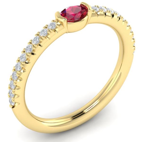 14 kt Yellow Gold Ruby and Diamond Ring  Image 2 Parris Jewelers Hattiesburg, MS