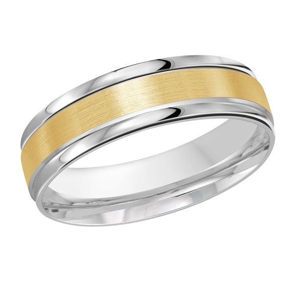 Two tone gold 6mm wide wedding band