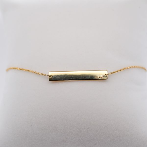 Gold Engravable Bar Bracelet