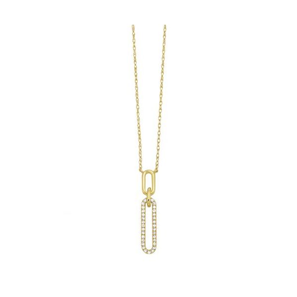 10 kt Yellow Gold Diamond Paperclip Necklace 
