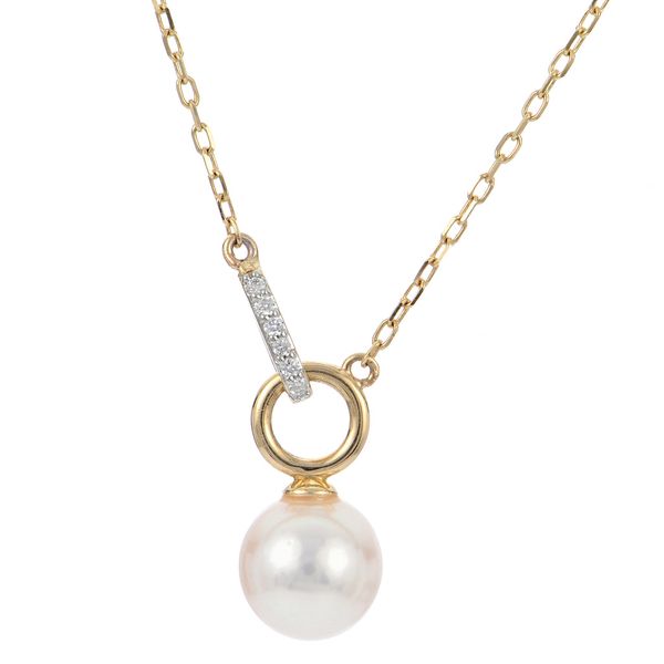  18 inch  7.5-8MM AKOYA CULTURED PEARL DIAMOND NECKLACE.  For further product description, inquire on this website or text 60