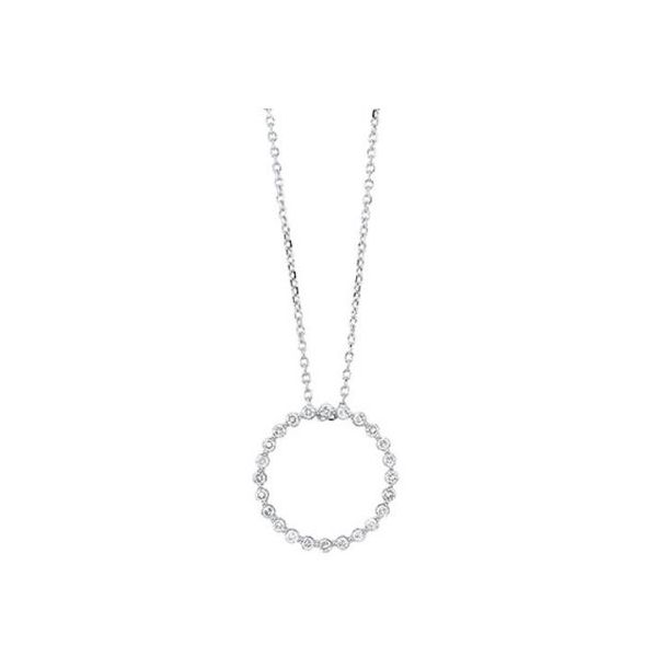 The perfect anniversary gift!  This necklace can be worn alone or layered with her other favorites. 24 round diamnonds are se