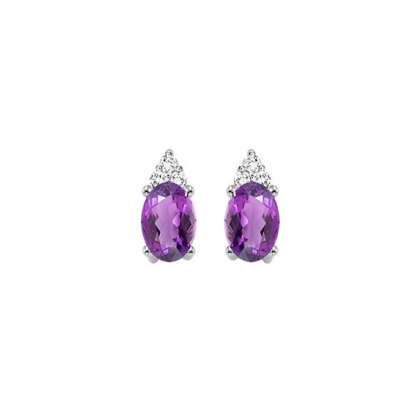 Dazzle your February girl with these sweet amethyst and diamond earrings. These earrings feature .60 carat amethyst weight an