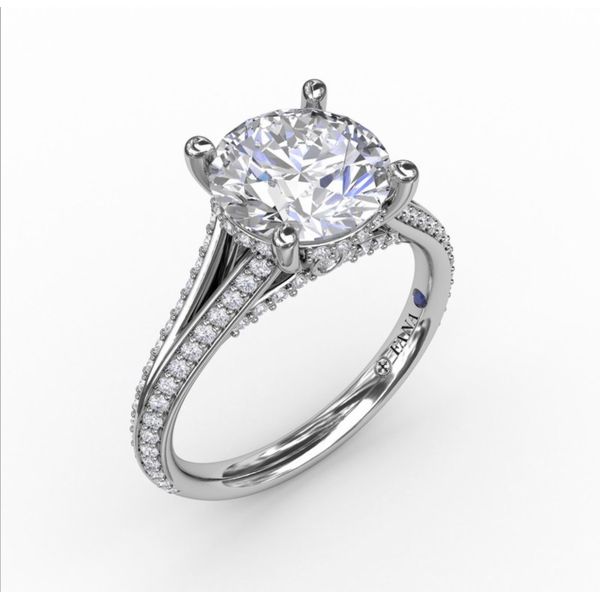 14K White Gold Engagement Ring