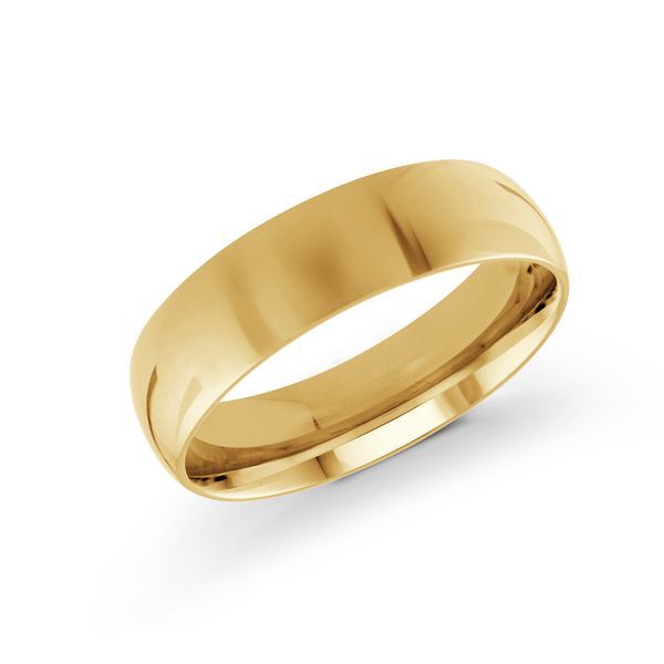 yellow  gold 6mm wide wedding band