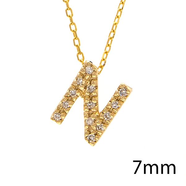 14 kt Yellow Gold N Initial Necklace