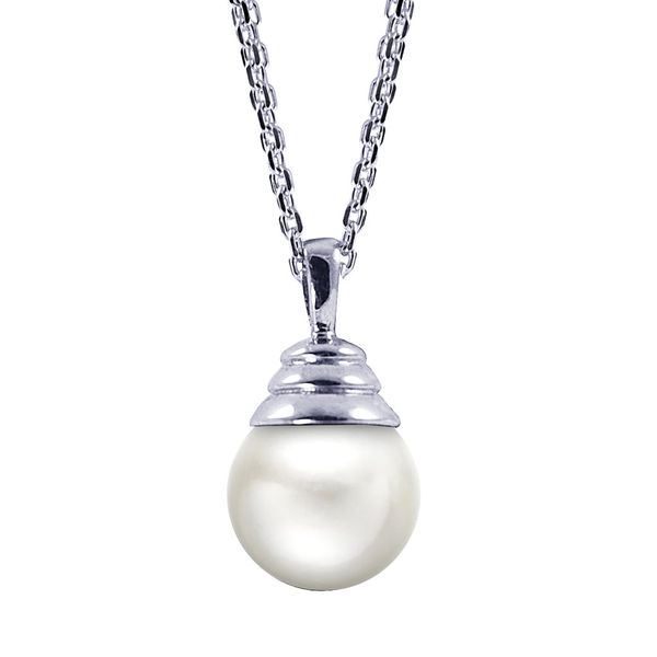 Sterling Silver Pearl Drop Necklace 