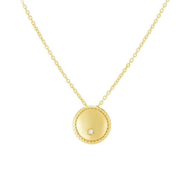 14K Yellow Gold Disc Necklace