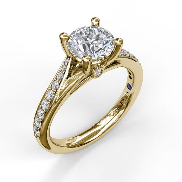 Yellow Gold Designer Split Band Engagement Ring