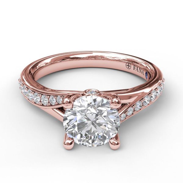 Rose  Gold Designer Split Band Engagement Ring