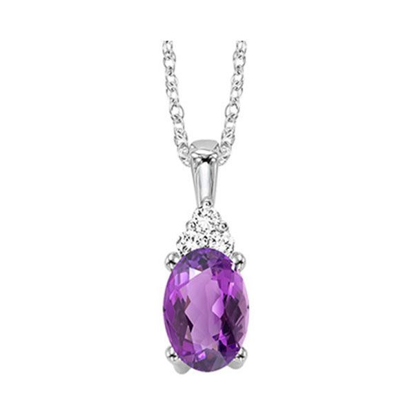 10 kt White Gold Amethyst and Diamond Necklace 