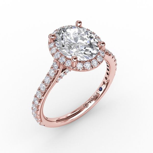 Rose Gold Oval Halo Engagement Ring 