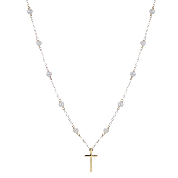 14K Yellow Gold Child's Cross Necklace