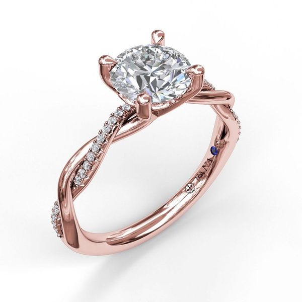 Rose Gold Twist Engagement Ring with Matching Band Available