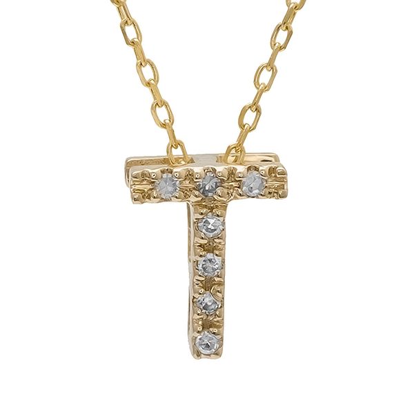 14 kt Yellow Gold T Initial Necklace