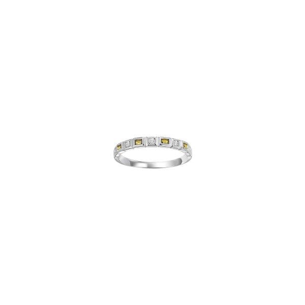 Stack it or wear it alone!!  This 10 kt white gold citrine and diamond band is a best seller. It features .13 citrine total g