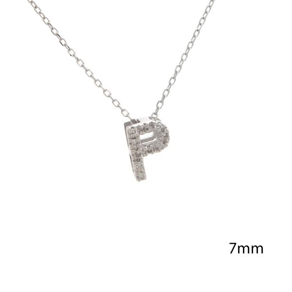 14 kt White Gold Initial 