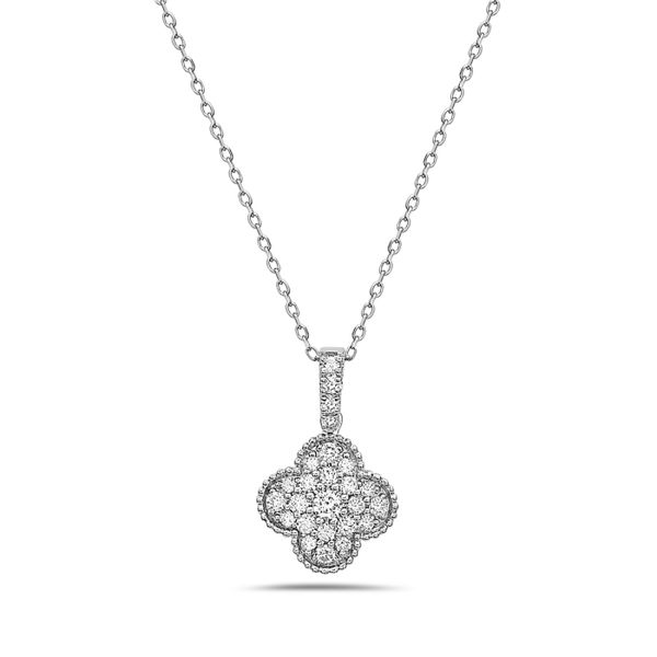 This one is a FAVORITE and a best seller!  A 14 kt white gold clover  with .28 carats of round diamonds to give a big dazzle 