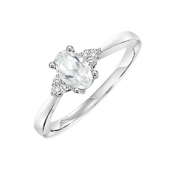 Our beautiful 10K White Gold Prong White Topaz  Ring is the perfect jewelry choice for your an April birthstone alternative. 