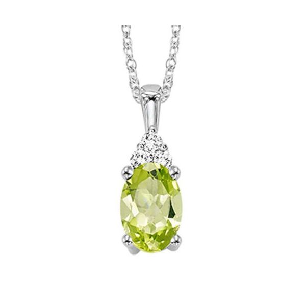 This peridot birthstone necklace is the perfect birthday or special occasion gift. It features the .55 birthstone, peridot se