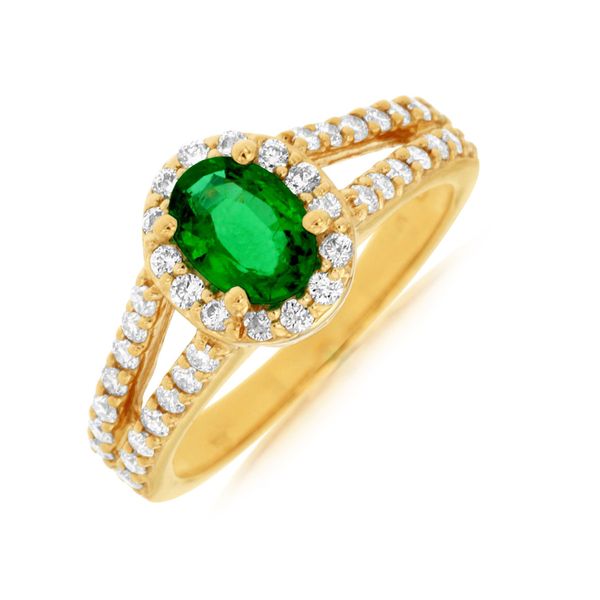 14 kt Yellow Gold Emerald and Diamond Ring 