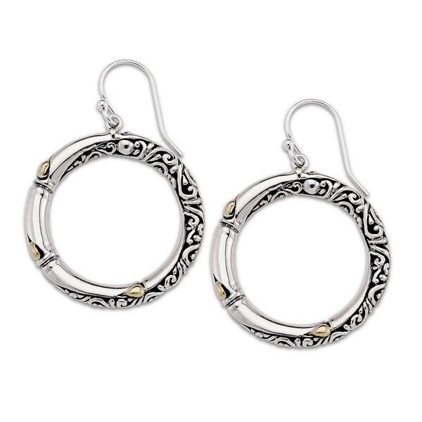 Sterling Silver Round Dangle  Earrings 
