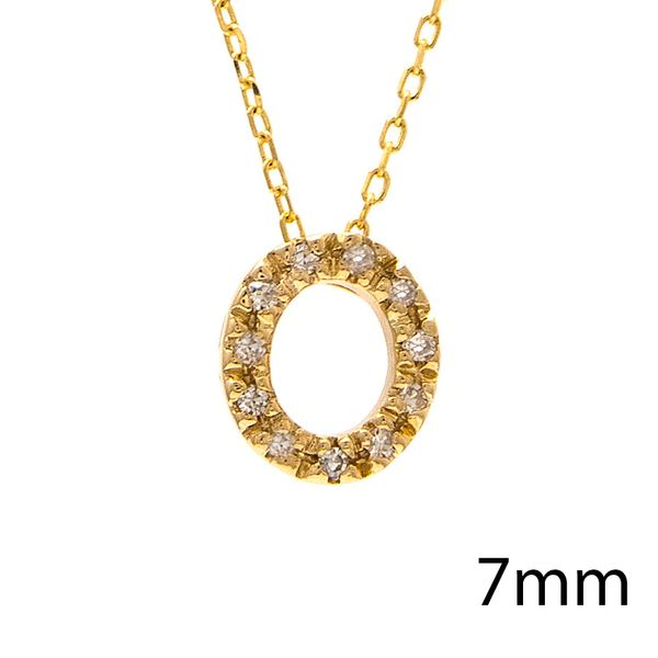 14 kt Yellow Gold O Initial Necklace
