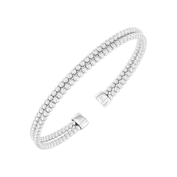 This sterling silver double strand beaded cuff is the perfect addition to your bracelet stack. It makes a great girlfriend gi