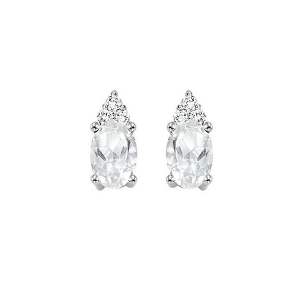 Our beautiful 10K White Gold Color White Topaz Earrings are the perfect stone alternative for that April birthday.  This pair