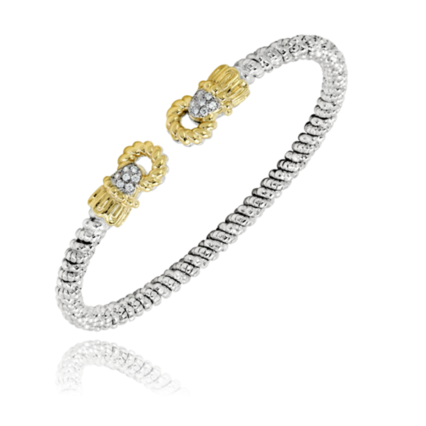 Sterling Silver and 14 kt Yellow Gold Bracelet  by Alwand Vahan with Diamond Accents