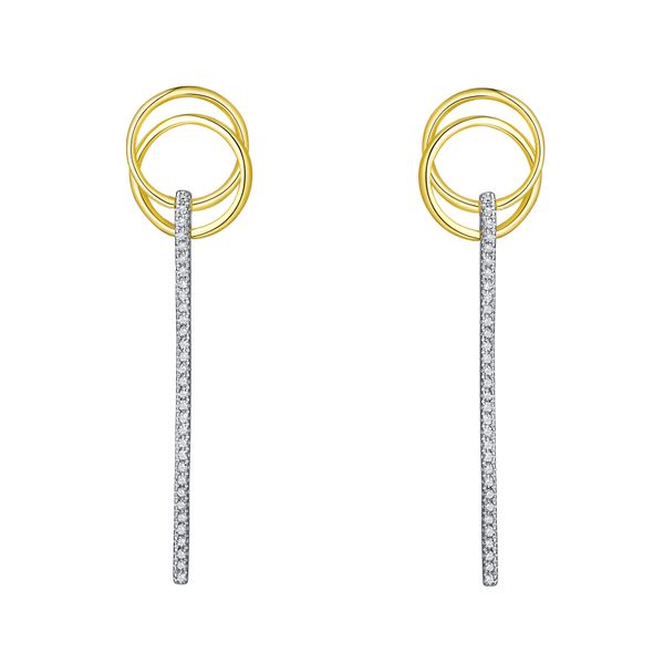 14 kt Yellow and White Gold Diamond earrings 