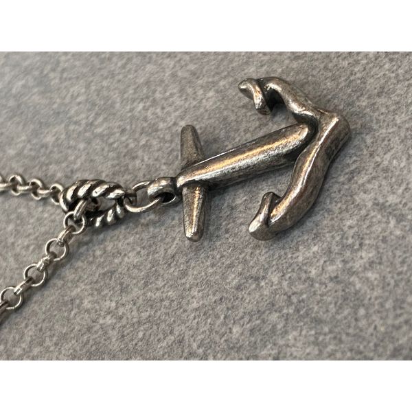 Sterling Silver Men's Anchor Necklace Image 2 Parris Jewelers Hattiesburg, MS