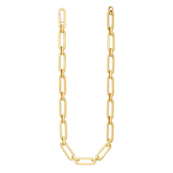 20" 14KT Yellow Gold Mixed Long Links Necklace Peran & Scannell Jewelers Houston, TX