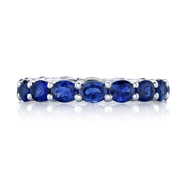 Oval Sapphire Eternity Band Peran & Scannell Jewelers Houston, TX